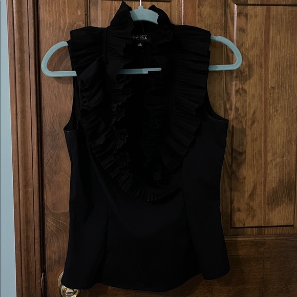 Adrianna Papell Black Ruffled Top - Picture 14 of 14